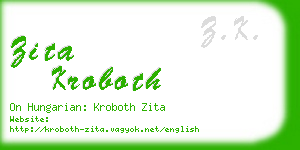 zita kroboth business card